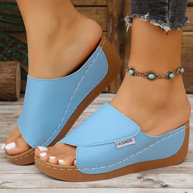 Women Luxury Wedge Sandals Summer Heeled Open Toe Slip On Casual Shoes 6