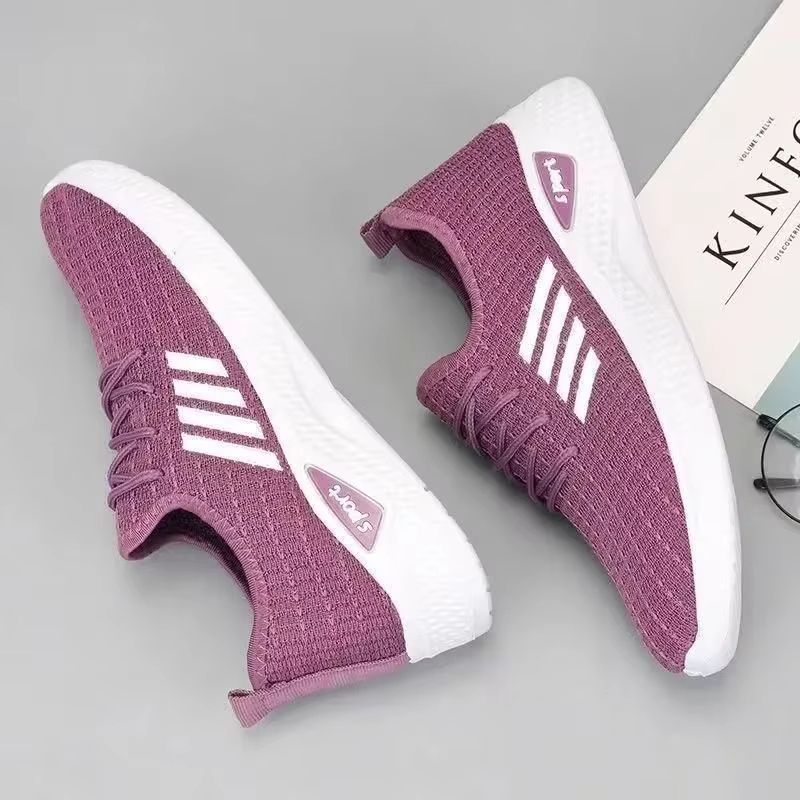 Women Mesh Fly Knit Sneakers Soft Bottom Lightweight Casual Running Shoes 1