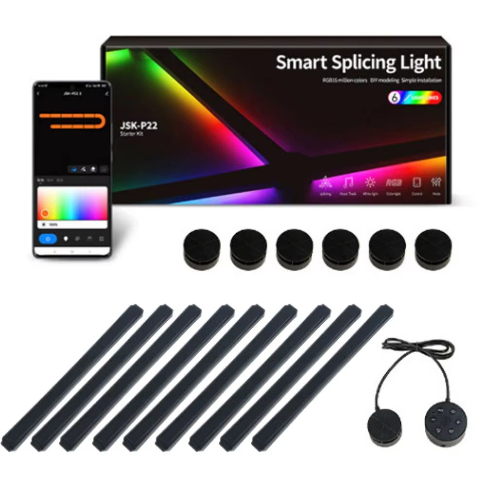 RGB Smart Wall Light Splicing DIY Atmosphere Lamp Voice Control For Gaming Room Bedroom Bar 7