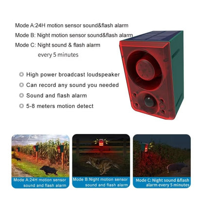 Outdoor Solar Motion Sensor Alarm 129dB With Remote Control For Farm Yard Garden Garage 4
