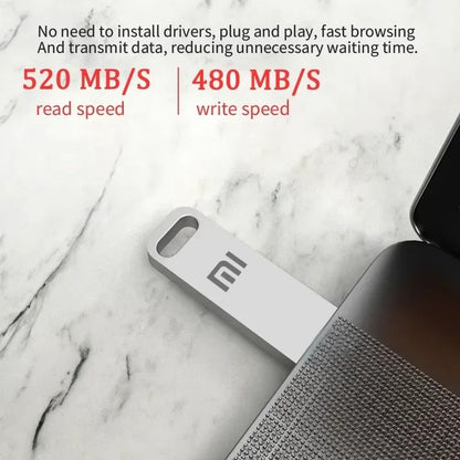 High Speed USB 32 Flash Drive With TypeC And USBA Dual Interface Waterproof Metal Design 1