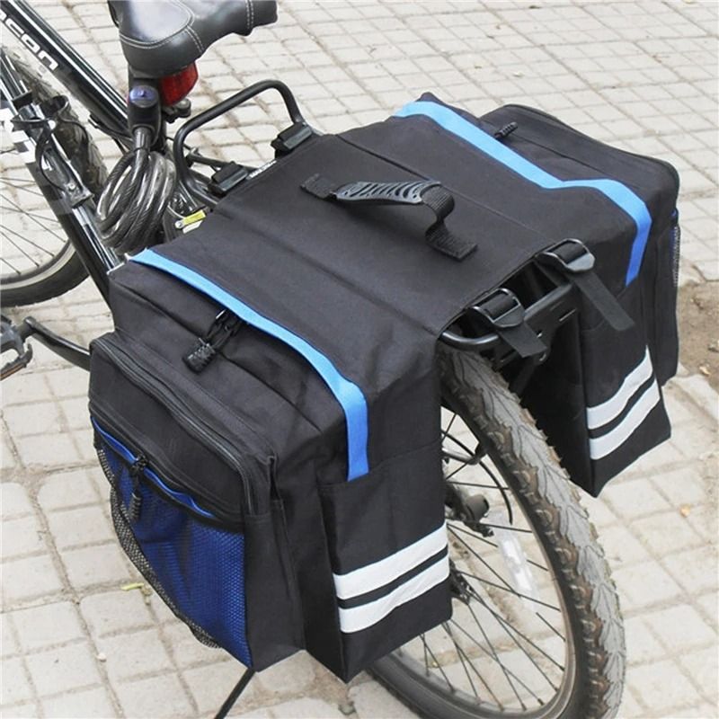 MTB Bicycle Carrier Bag Rear Rack Trunk Double Side Travel Storage 2