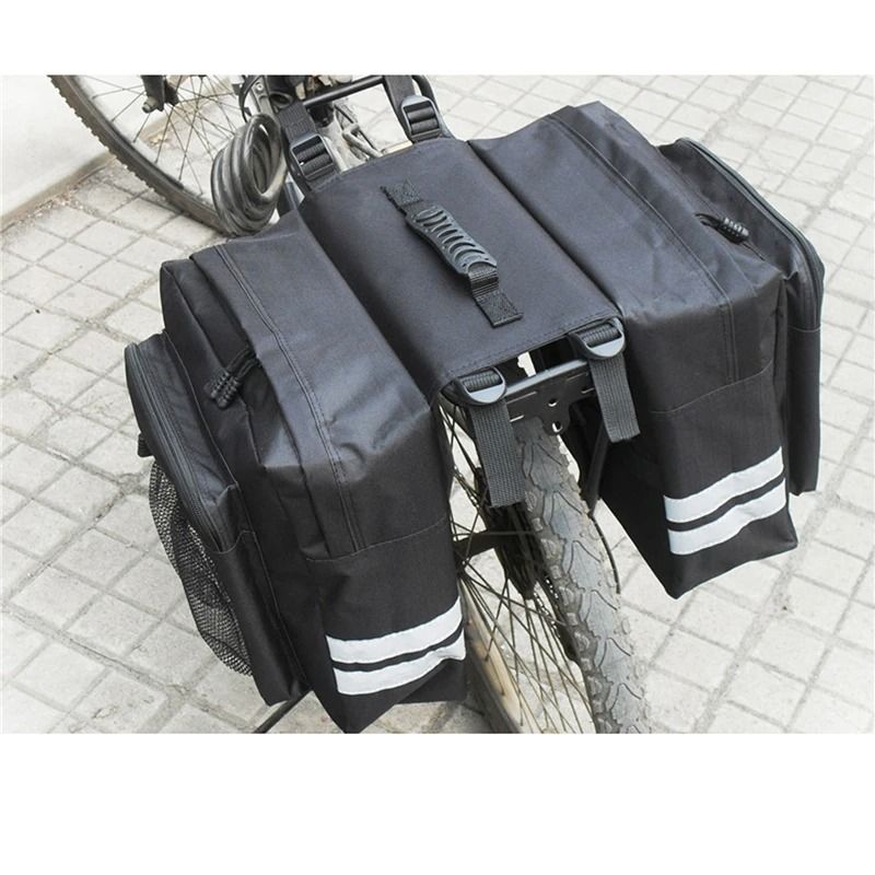 MTB Bicycle Carrier Bag Rear Rack Trunk Double Side Travel Storage 3