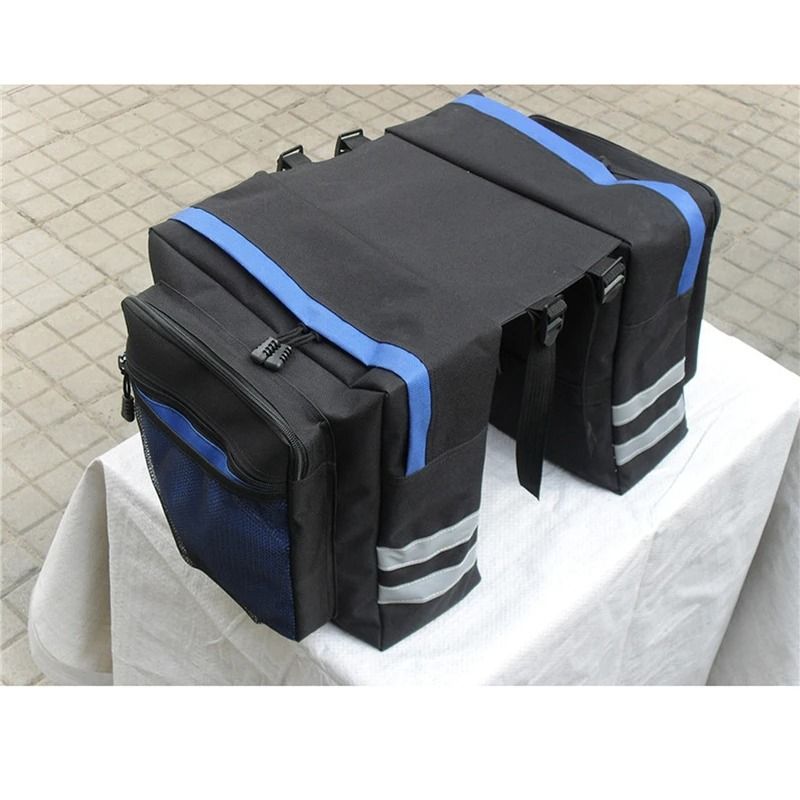 MTB Bicycle Carrier Bag Rear Rack Trunk Double Side Travel Storage 4
