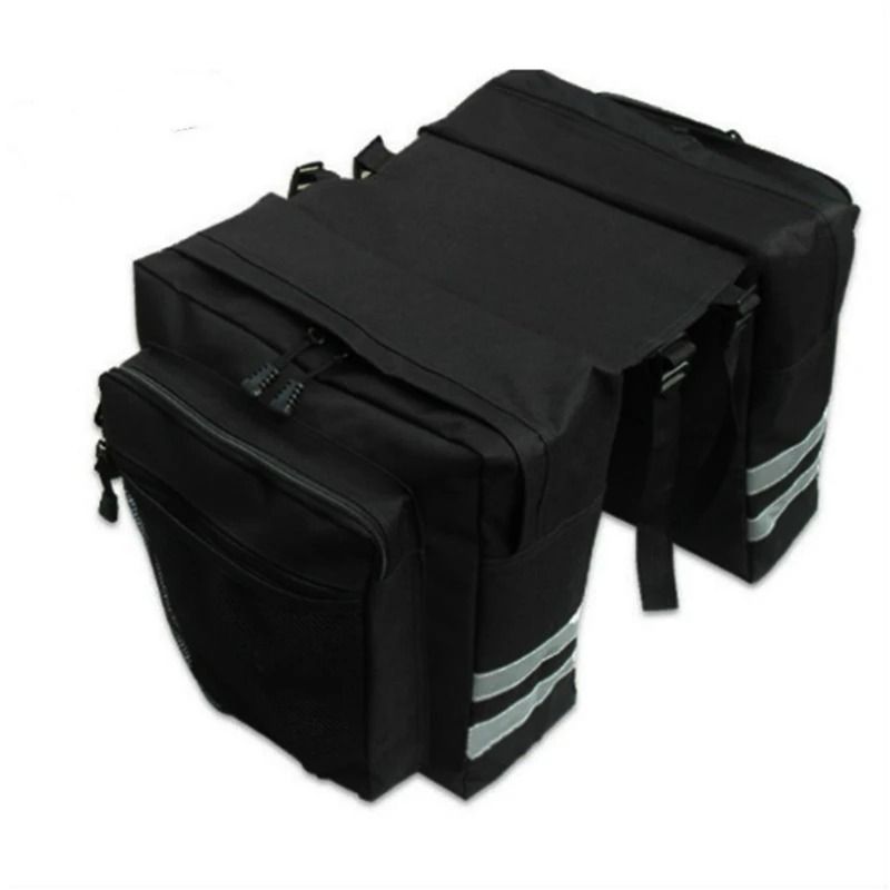 MTB Bicycle Carrier Bag Rear Rack Trunk Double Side Travel Storage 7
