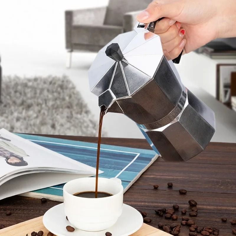 Italian Style Aluminum Mocha Coffee Pot Portable Espresso And Tea Maker 1