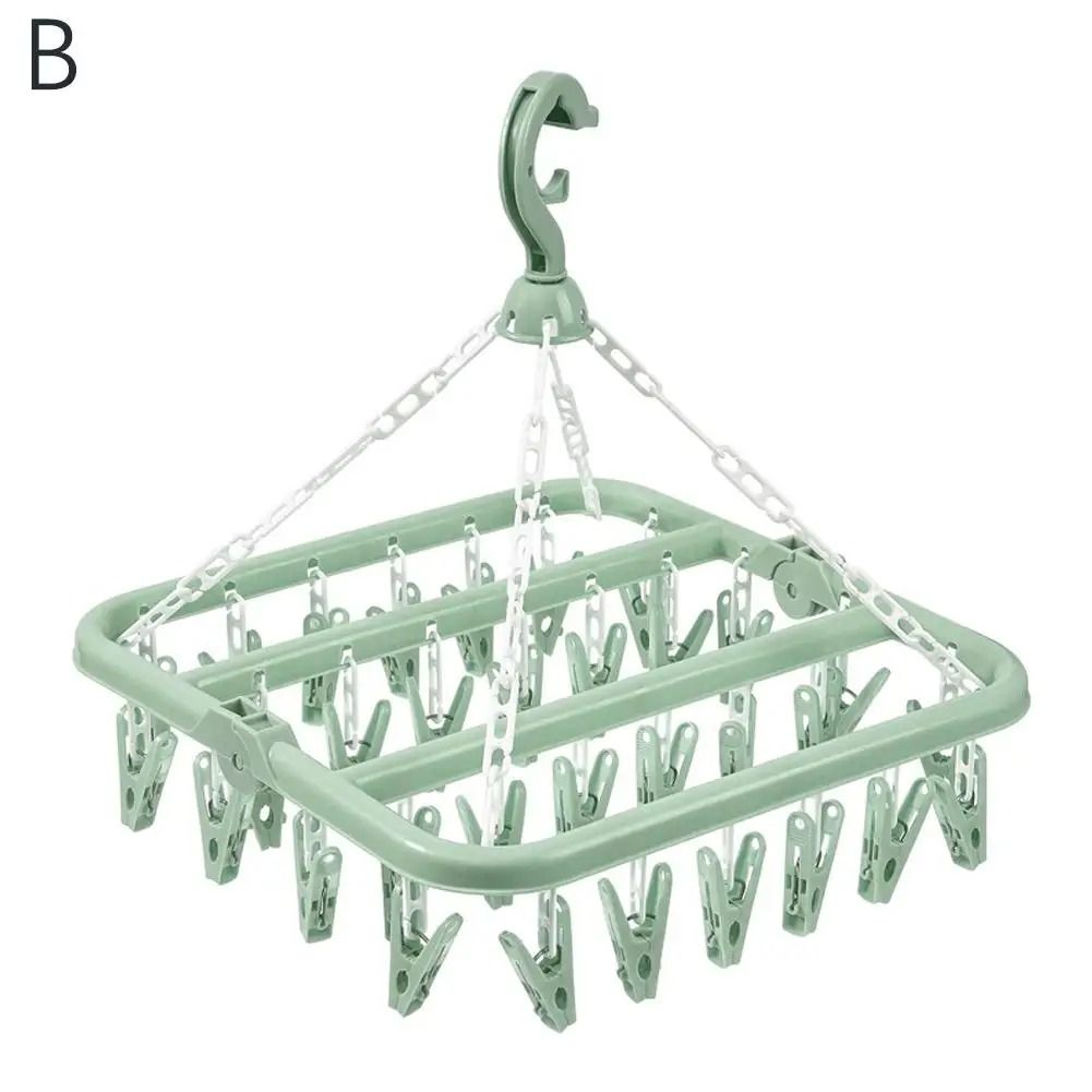 Clothes Drying Hanger With 32 Clips 6