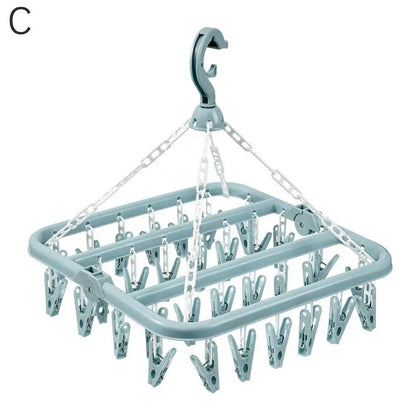 Clothes Drying Hanger With 32 Clips 8