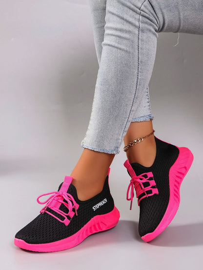 Womens Color Block Casual Sports Shoes With Strap 3