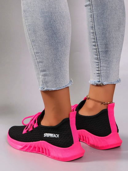 Womens Color Block Casual Sports Shoes With Strap 5