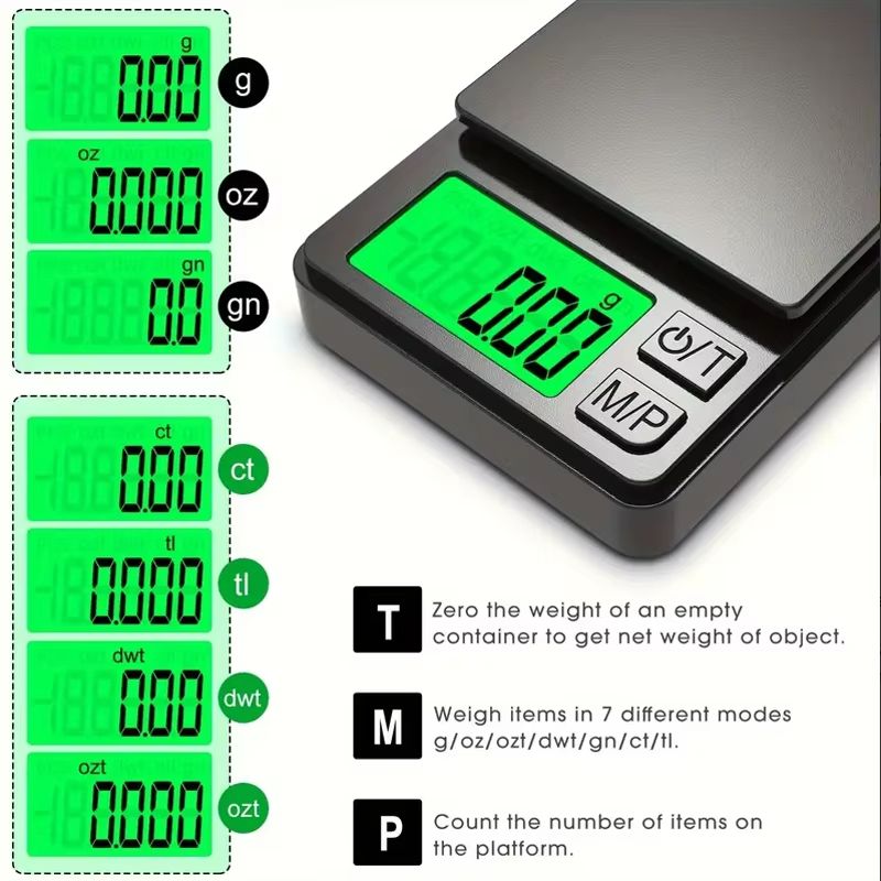 ProWeigh Precision Pocket Scale  1000 G Backlit LCD Digital Pocket Scale 2
