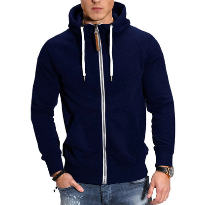 Mens High Neck Zipper Hoodie Long Sleeve Pullover Sweatshirt Jacket 3