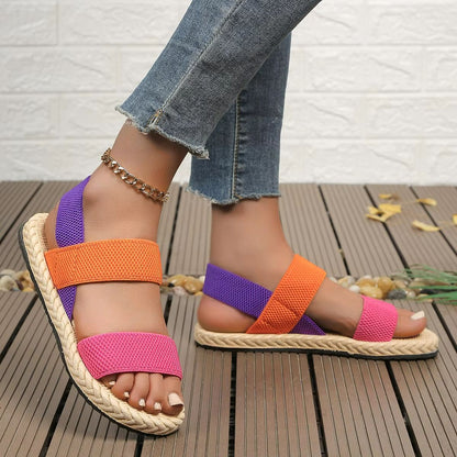 Chic Comfort Womens Elastic Flat Sandals  AntiSlip Stylish  AllDay Wear 1