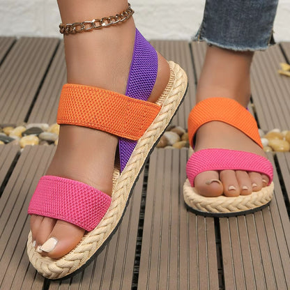 Chic Comfort Womens Elastic Flat Sandals  AntiSlip Stylish  AllDay Wear 2