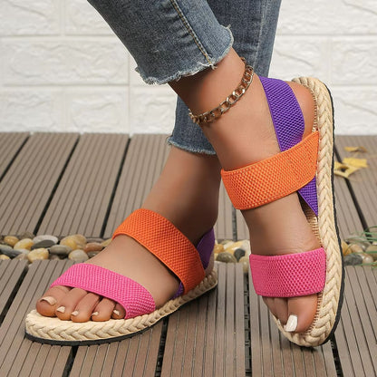 Chic Comfort Womens Elastic Flat Sandals  AntiSlip Stylish  AllDay Wear 3