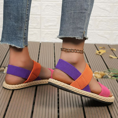Chic Comfort Womens Elastic Flat Sandals  AntiSlip Stylish  AllDay Wear 4