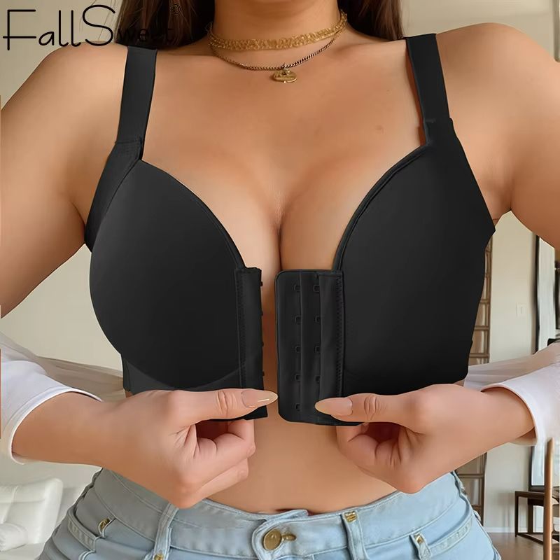 Ultra-Comfort Front Closure Plus Size Wireless Bralette – Seamless, Supportive & Stylish