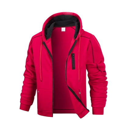 Mens Casual Zipper Hoodie Jacket  Slim Fit Lightweight Sportswear For Everyday Comfort 2