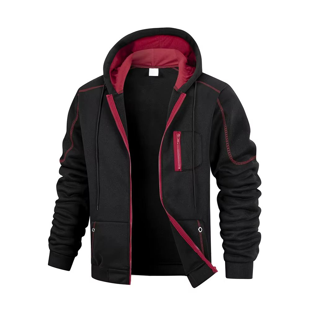 Mens Casual Zipper Hoodie Jacket  Slim Fit Lightweight Sportswear For Everyday Comfort 3