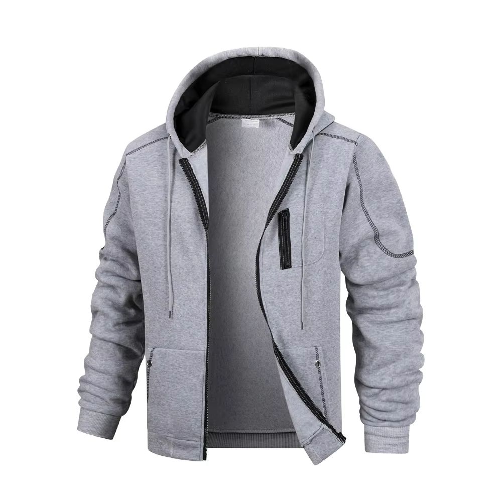 Mens Casual Zipper Hoodie Jacket  Slim Fit Lightweight Sportswear For Everyday Comfort 4
