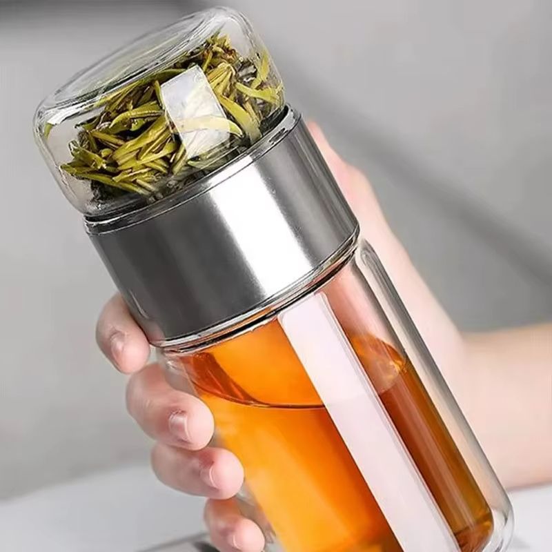 Elegant 420 Ml DoubleLayer Borosilicate Tea Infuser Tumbler 2