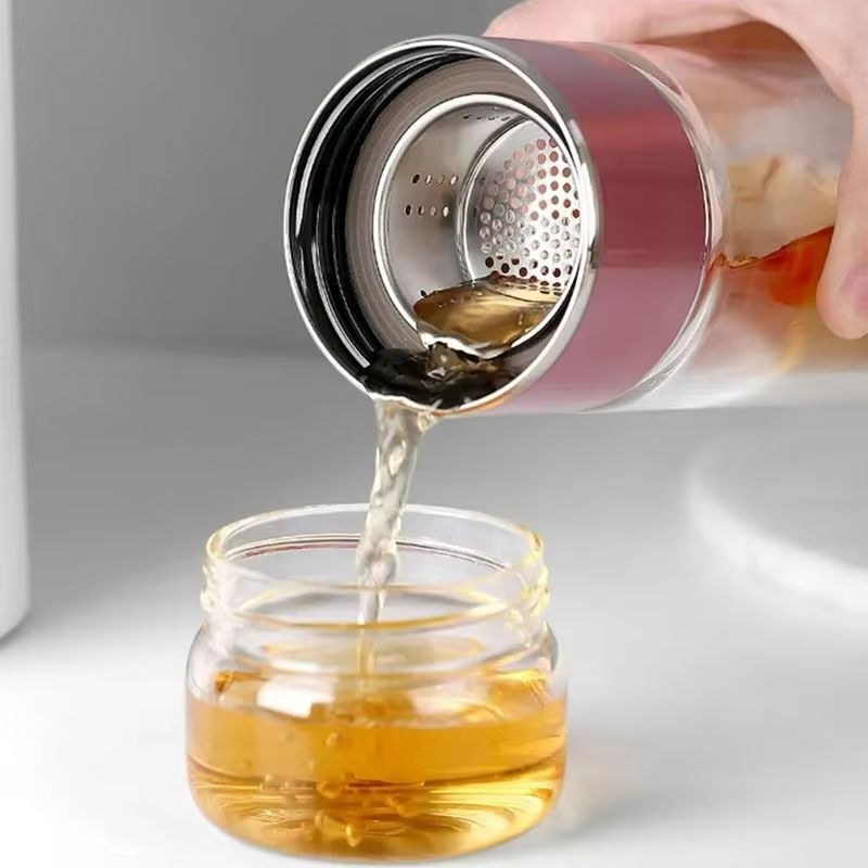 Elegant 420 Ml DoubleLayer Borosilicate Tea Infuser Tumbler 3