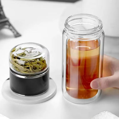 Elegant 420 Ml DoubleLayer Borosilicate Tea Infuser Tumbler 4