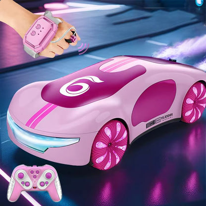 Pink MotionMaster Gesture Sensing RC Stunt Car – Remote Control Stunt Toy for Girls