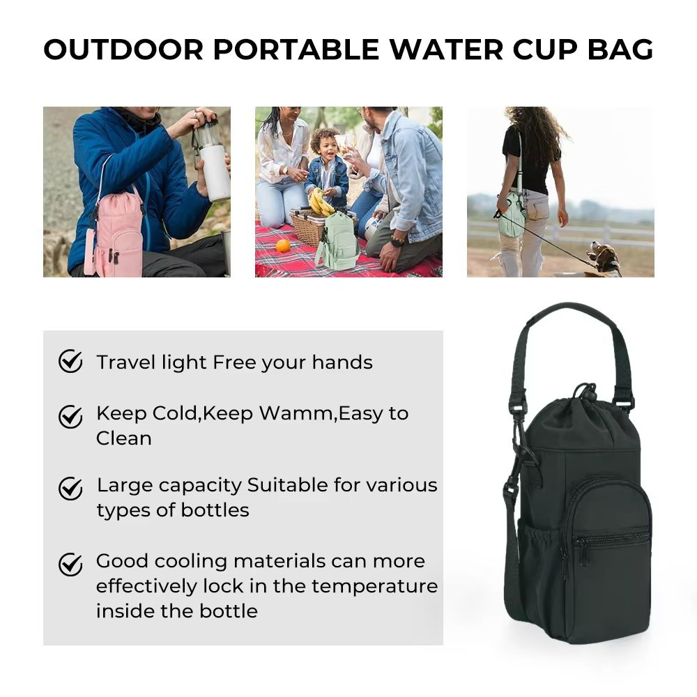 TrailMate 40oz Insulated Water Bottle Carrier Sling  Handy Water Bottle Holder With Strap 1