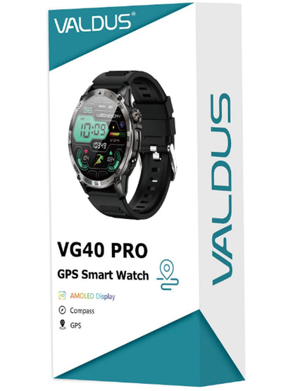 VG40 PRO Smartwatch Man Woman, AMOLED GPS Bluetooth Call, Heart Rate Monitor, Voice Assistant, Long Battery Life Fitness