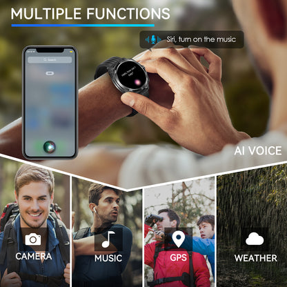 AMOLED Display Smart Watch with In-Ear Bluetooth Headset, Heart Rate, Blood Pressure, Oxygen Saturation, HD Audio