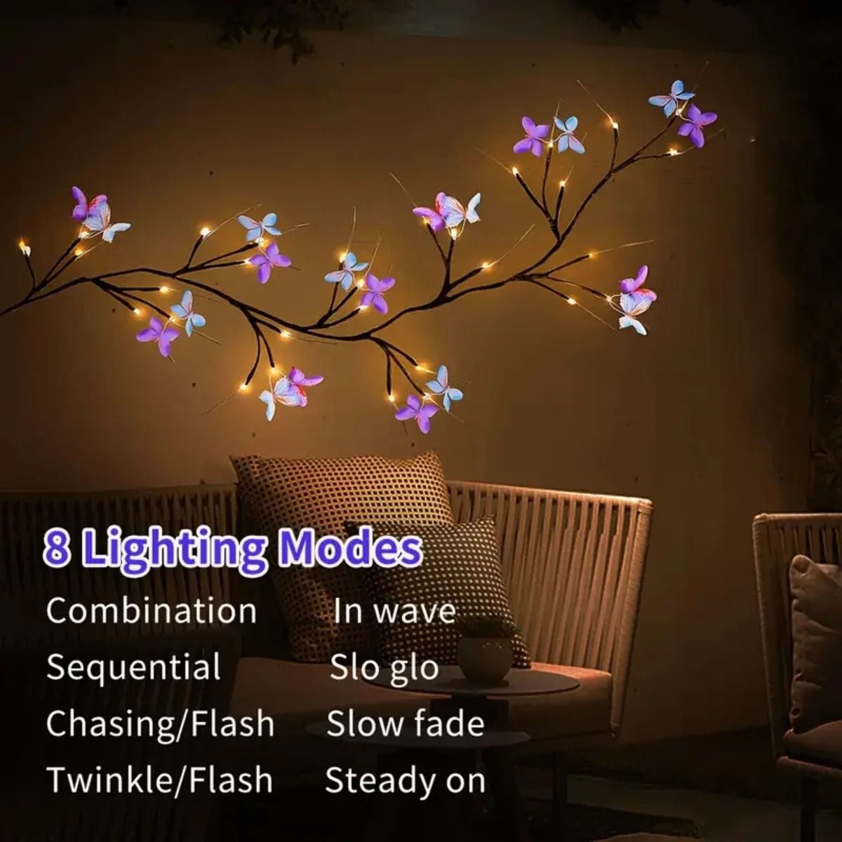 30LED Enchanted Willow Vine Light With Butterfly 3