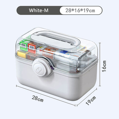 Large Capacity Family Medicine Organizer Box, Portable First Aid Kit & Plastic Medicine Storage Box for Home Organizing
