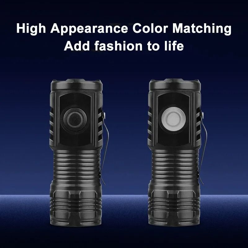 Portable Mini LED Flashlight With USB Rechargeable Battery And Pen Clip 5