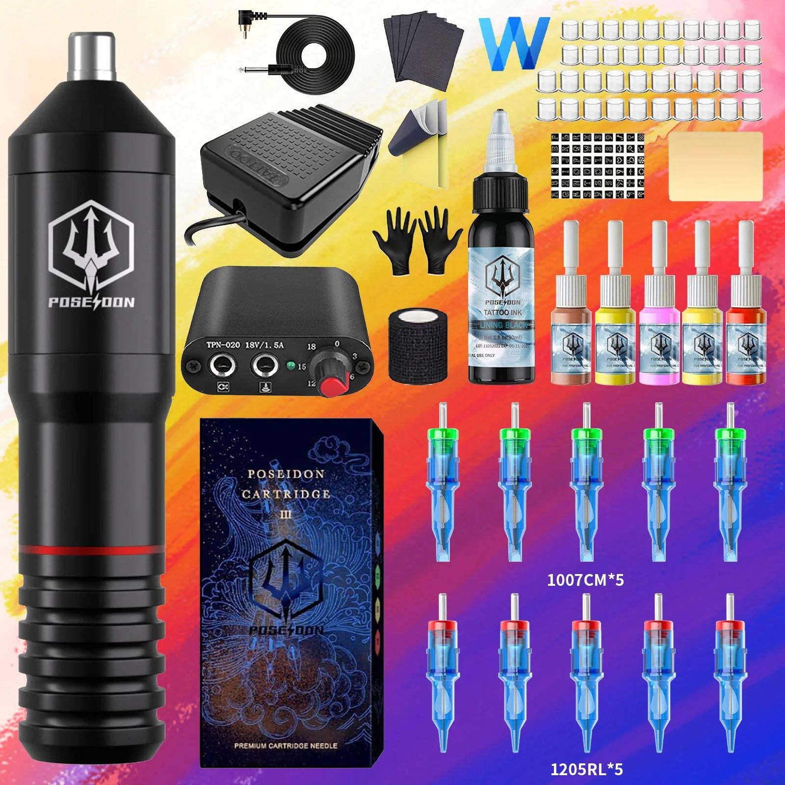 Professional High Power Tattoo Pen Kit With Power Supply And Accessories 1