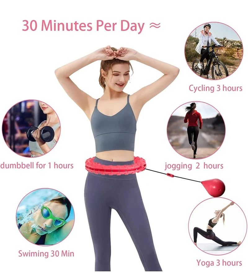 Weighted Fitness Circle Hoop With Adjustable Detachable Knots 5