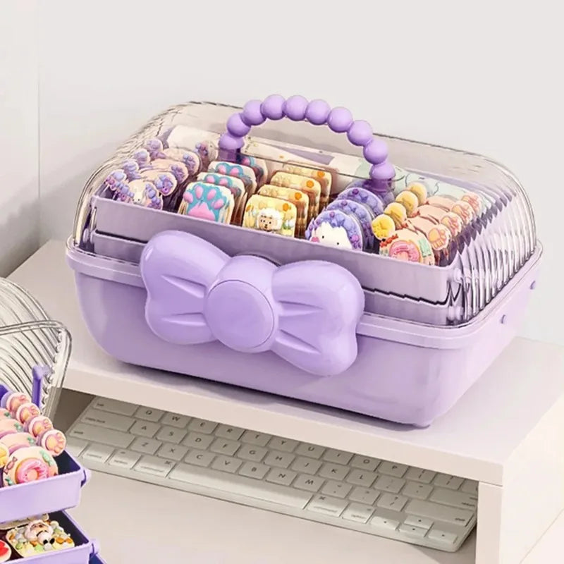 Cute Multi-Layer Hairpin Storage Box for Girls, Jewelry, Hair Accessories Organizer, Toy Storage Box