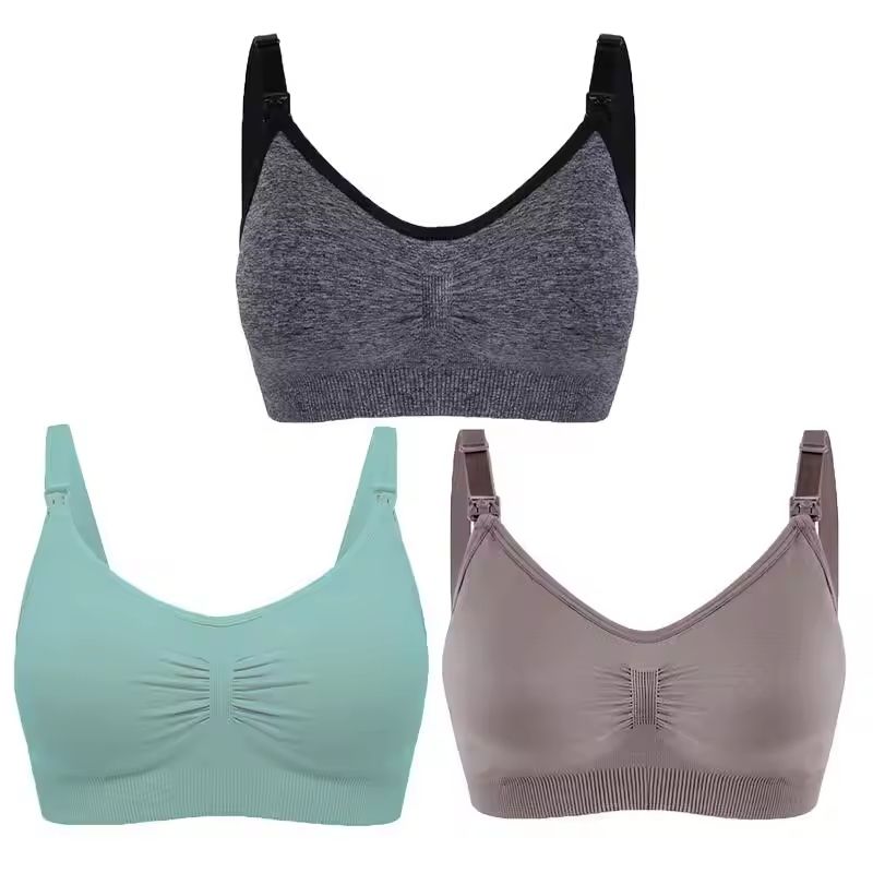 3pcs Maternity Nursing Bras Seamless Cotton Breastfeeding Underwear