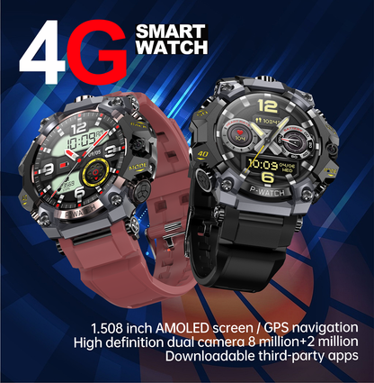 Q668 5G LTE Android Smartwatch Dual Camera, GPS WiFi SIM Card, AMOLED Screen, Smart Watch