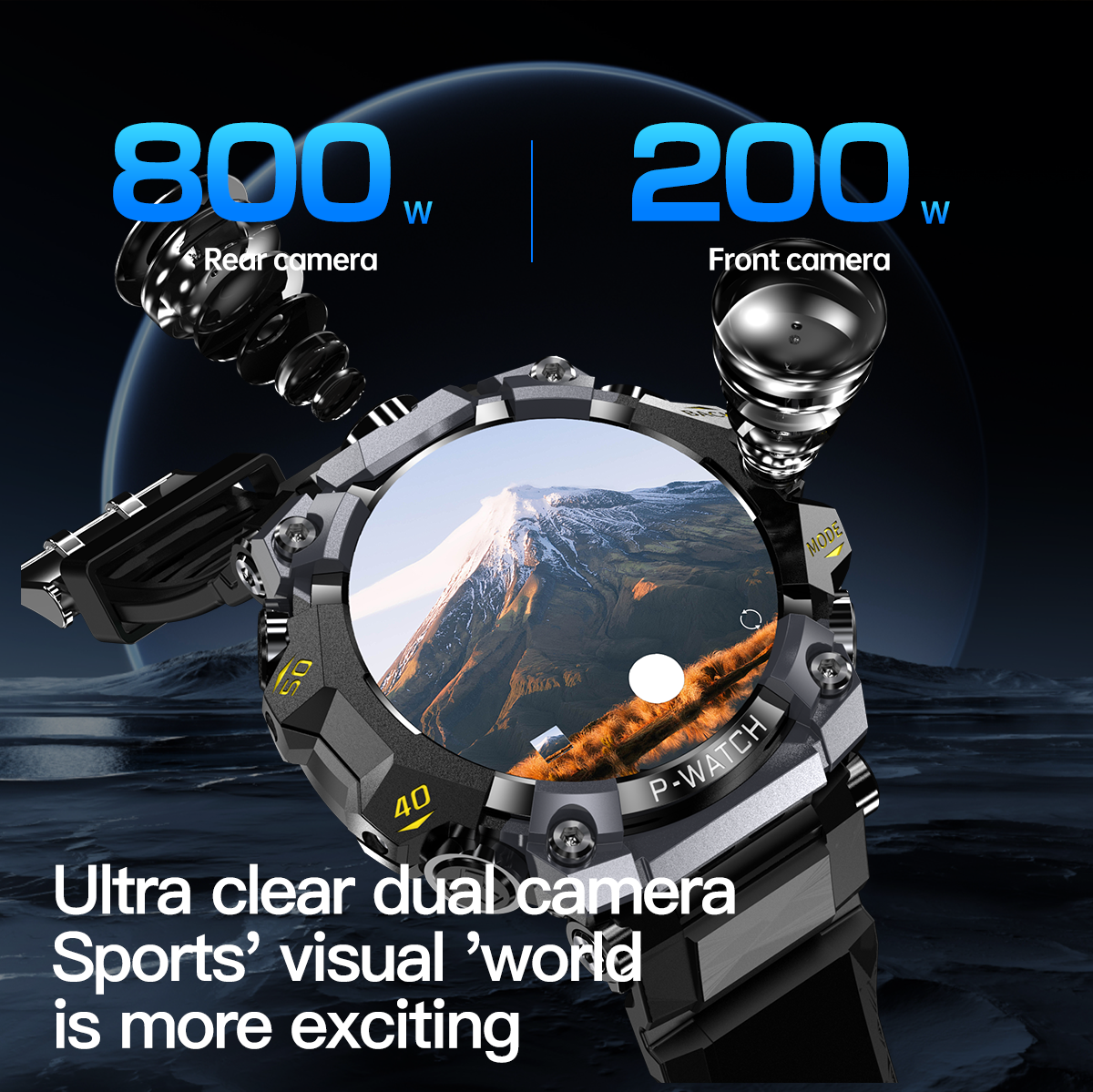 Q668 5G LTE Android Smartwatch Dual Camera, GPS WiFi SIM Card, AMOLED Screen, Smart Watch