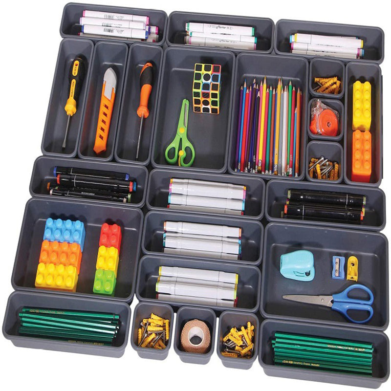 13Pcs Drawer Organizers Separator, Home, Office Storage Box for Desk, Kitchen, Bathroom, Makeup, Stationery & More