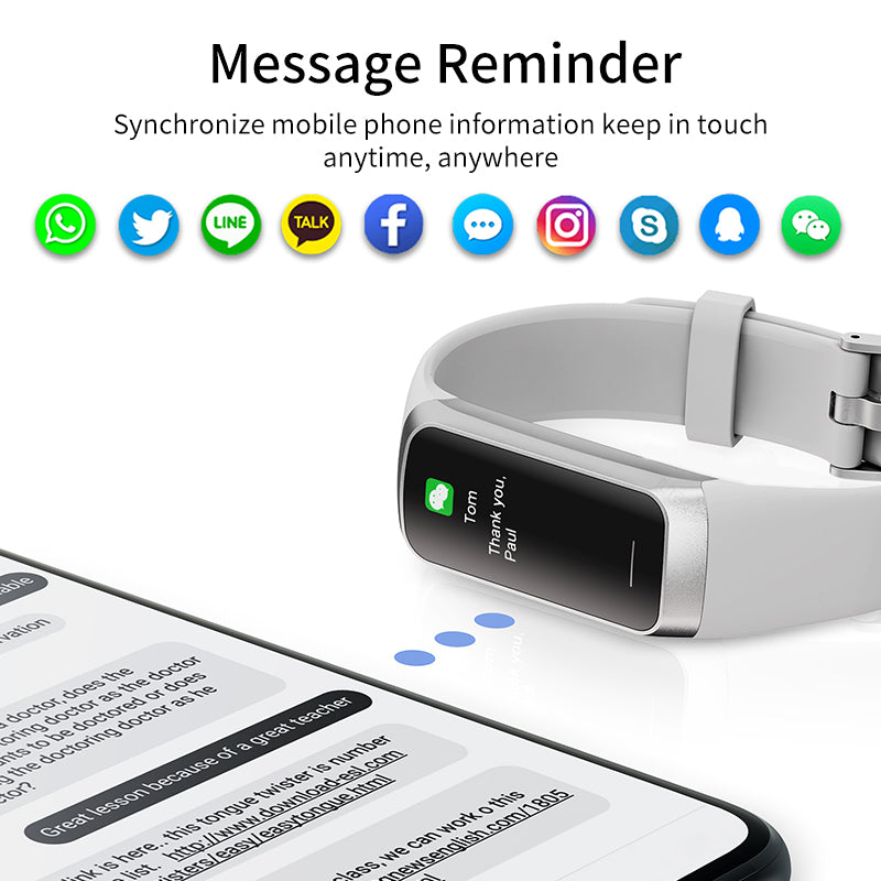 Amoled Smart Watch Smartwatch, Sport Fitness Tracker for Women, Waterproof Heart Rate Blood Monitor Connected Bracelet