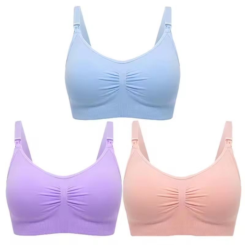 3pcs Maternity Nursing Bras Seamless Cotton Breastfeeding Underwear 22