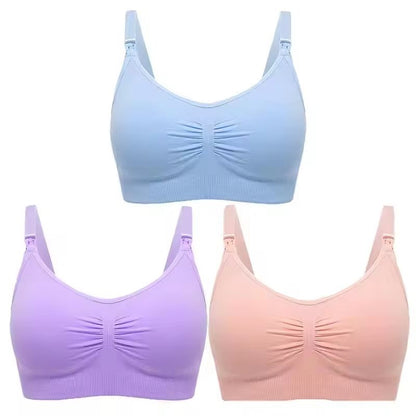 3pcs Maternity Nursing Bras Seamless Cotton Breastfeeding Underwear 22
