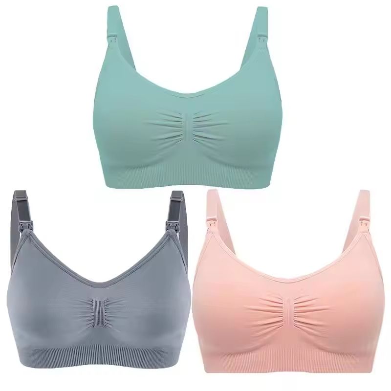 3pcs Maternity Nursing Bras Seamless Cotton Breastfeeding Underwear 25