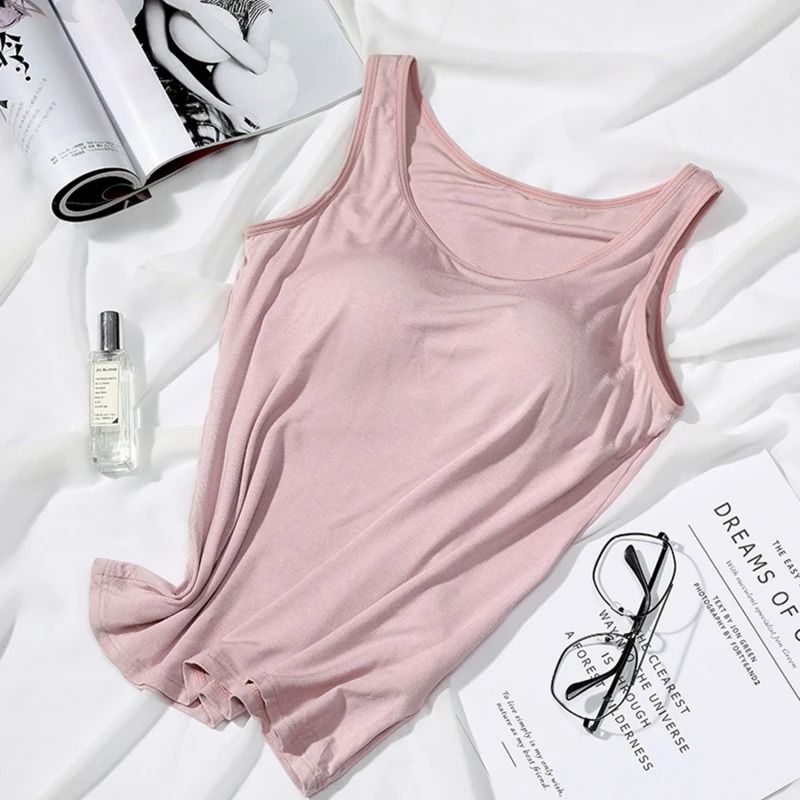 Women Slim Fit Tank Top With Built In Bra 9