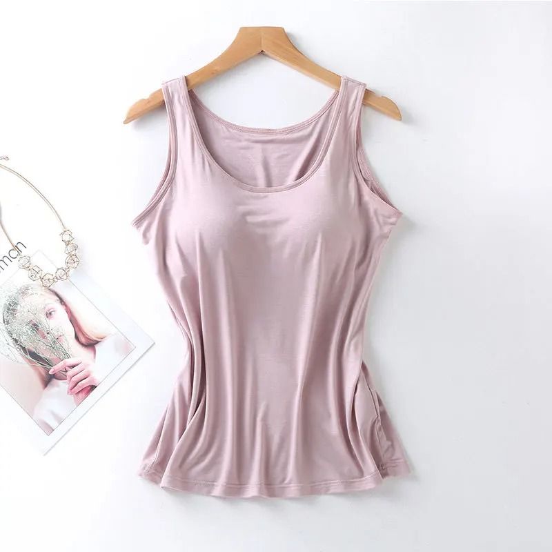 Women Slim Fit Tank Top With Built In Bra 3