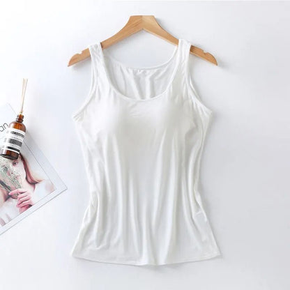 Women Slim Fit Tank Top With Built In Bra 5