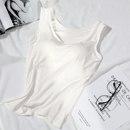 Women Slim Fit Tank Top With Built In Bra 6