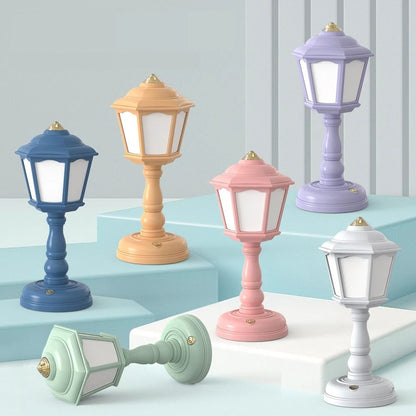 Mini Retro LED Desk Lamp with USB Rechargeable Touch Control